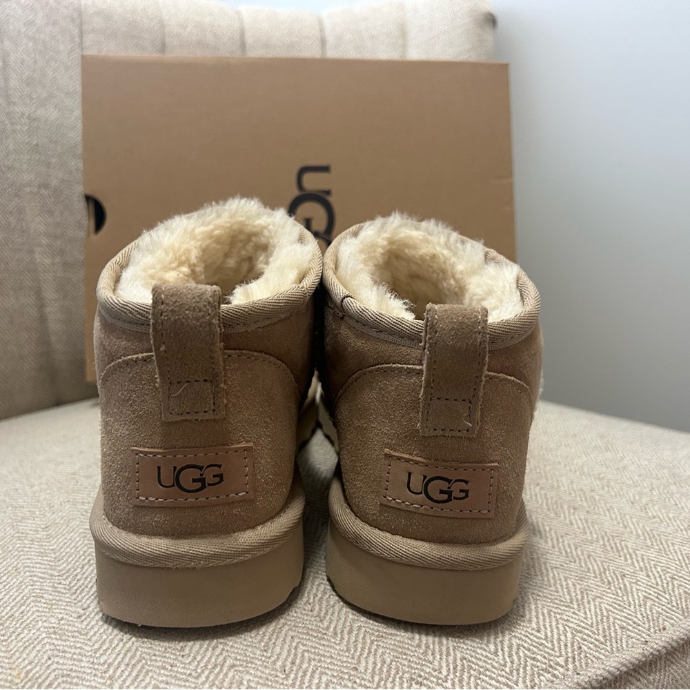 UGG Sand Ultra Mini Boots.